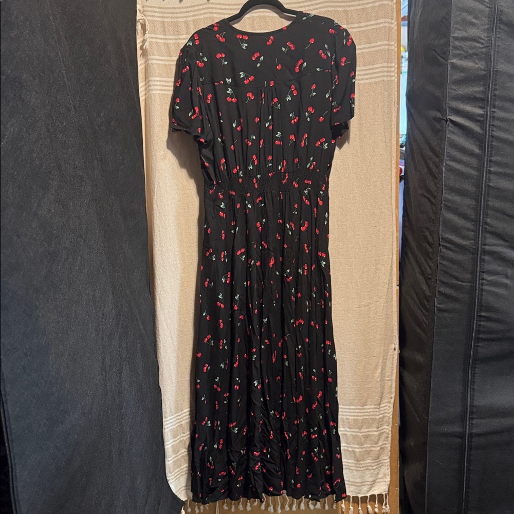 Black Cherry Print Maxi Dress - Picture 6 of 6